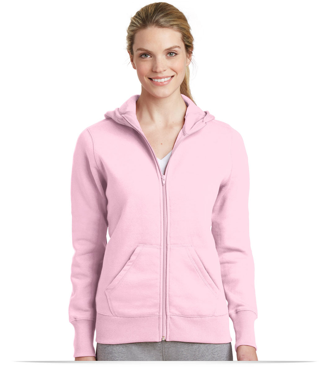 Embroidered Logo Sport-Tek Ladies Full-Zip Hooded Fleece Jacket