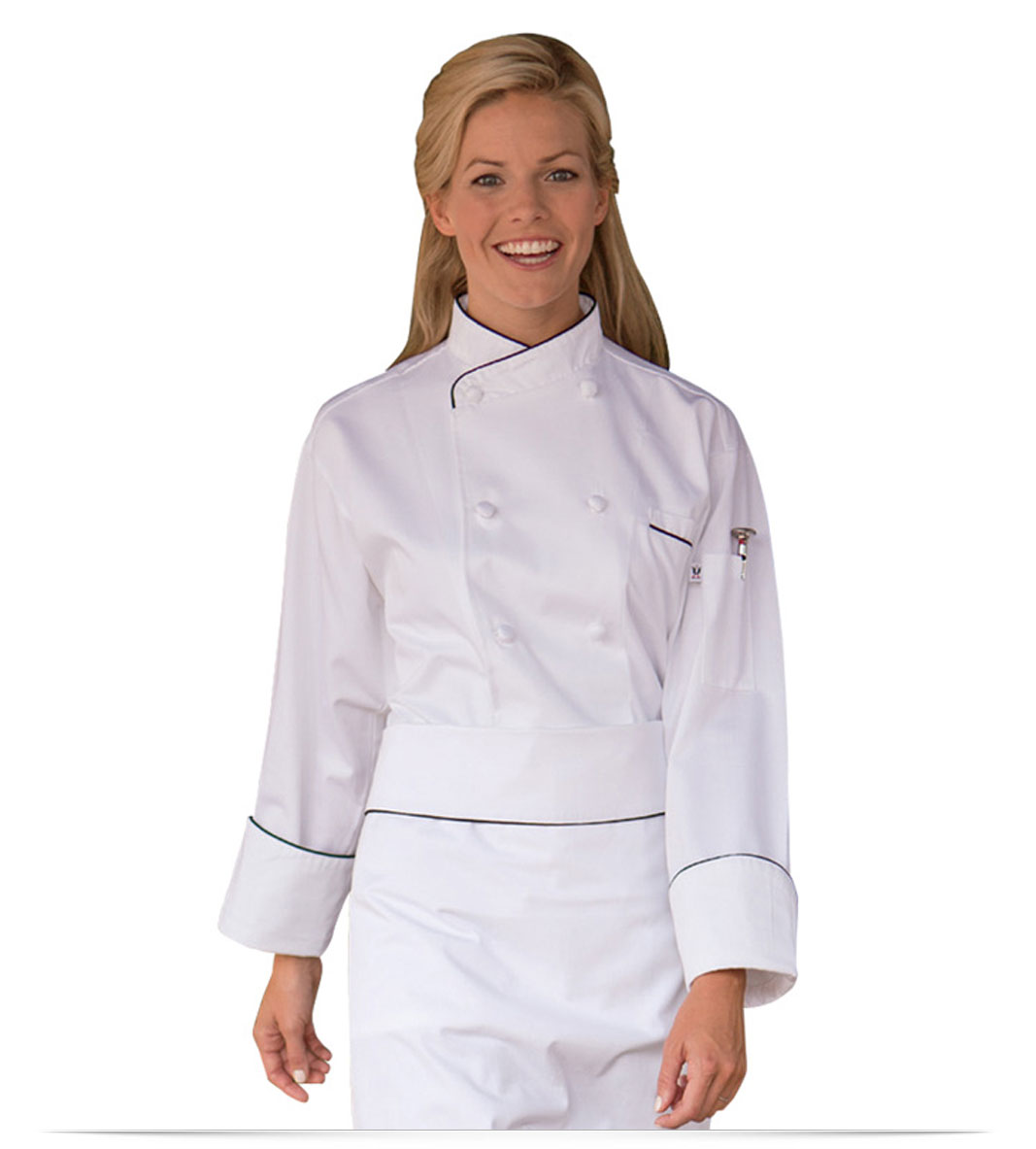 ChefsCloset Personalized Black Embroidered Chef Coat Customized Chef Jacket Large 