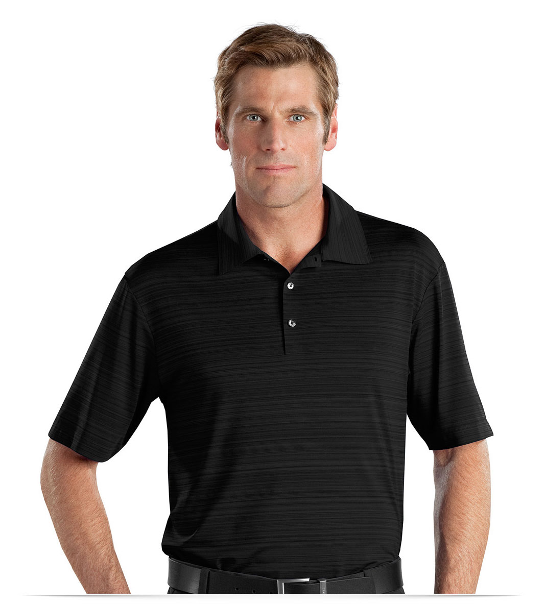 Fine Line Bonded Polo With Custom Embroidered Logo at AllStar