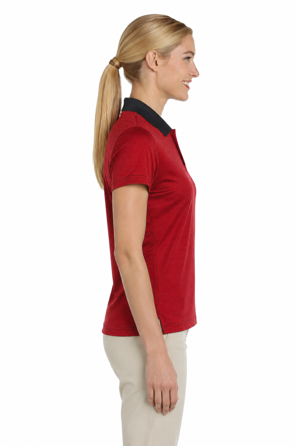 Adidas Ladies Stripe Polo Shirt - Image 2
