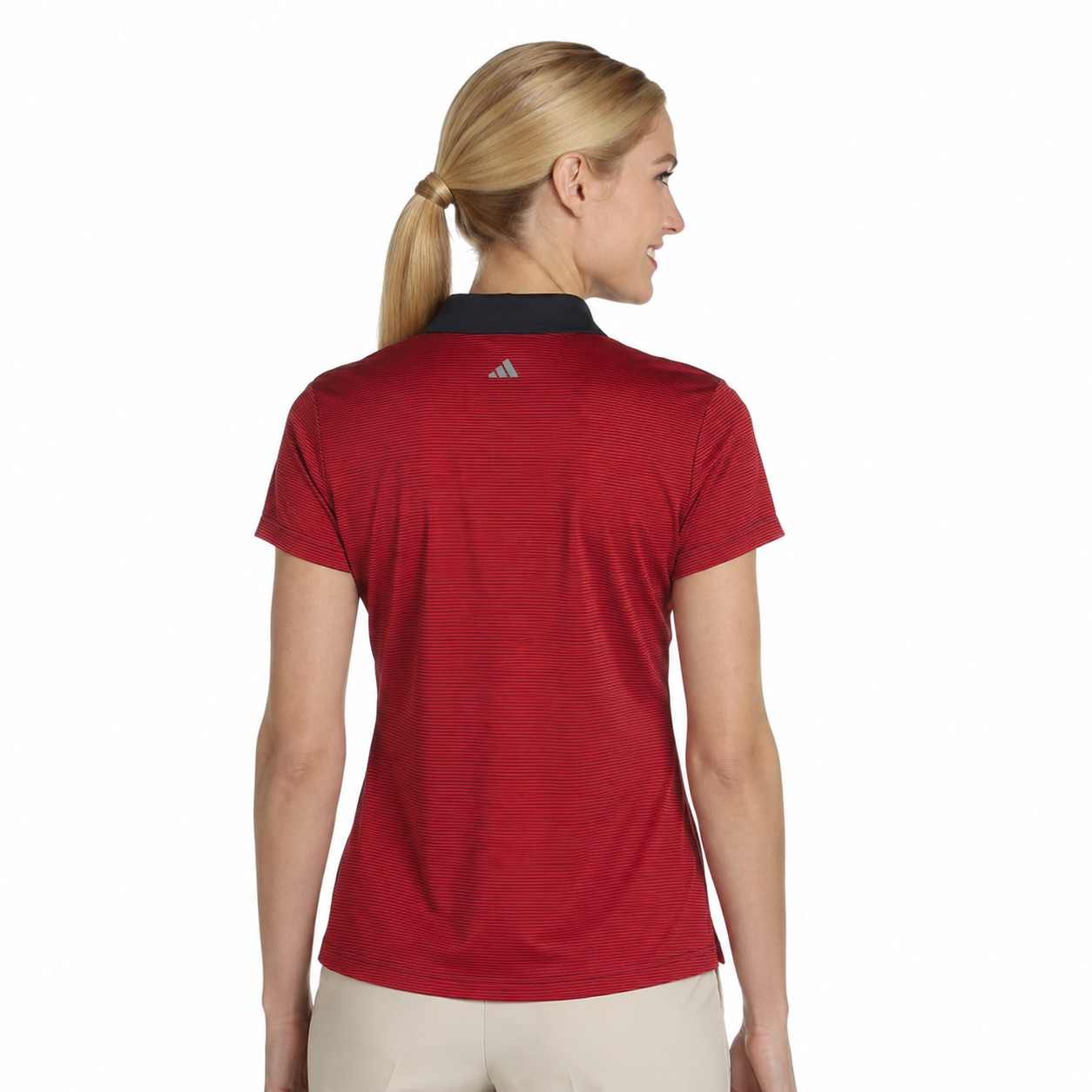 Adidas Ladies Stripe Polo Shirt - Image 4