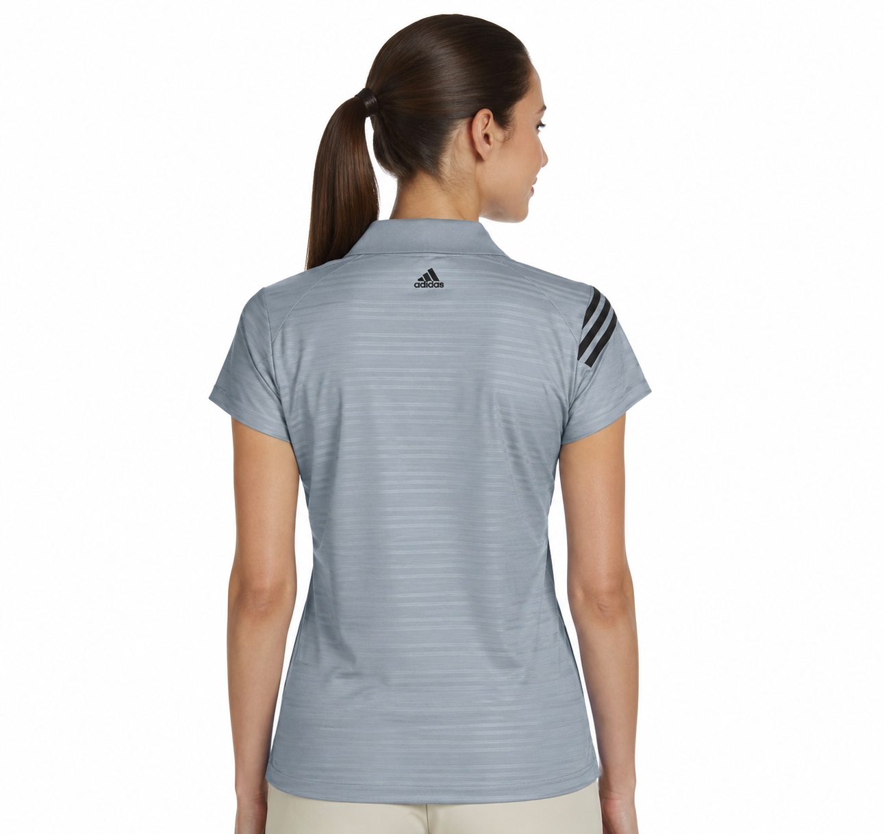 Adidas Ladies Striped Polo Shirt - Image 4