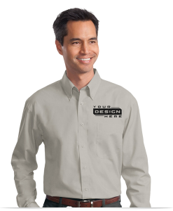 Custom Logo Embroidered Button Down Shirts, Twill Shirts