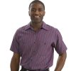 Personalized Red Kap Short Sleeve Striped Industrial Work Shirt