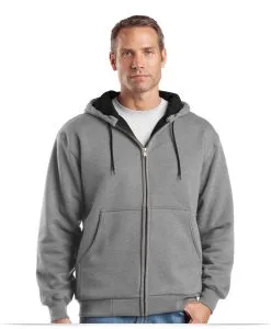 Embroidered Work Jacket Full Zip Hooded