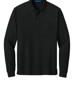 Alternative view of Custom Long Sleeve Polo Shirt with Pocket