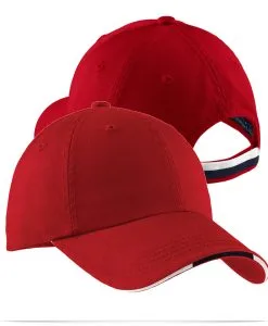 Customize Logo Cap Sandwich Bill with Striped Closure