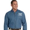 Custom Logo Denim Shirt, Embroidered