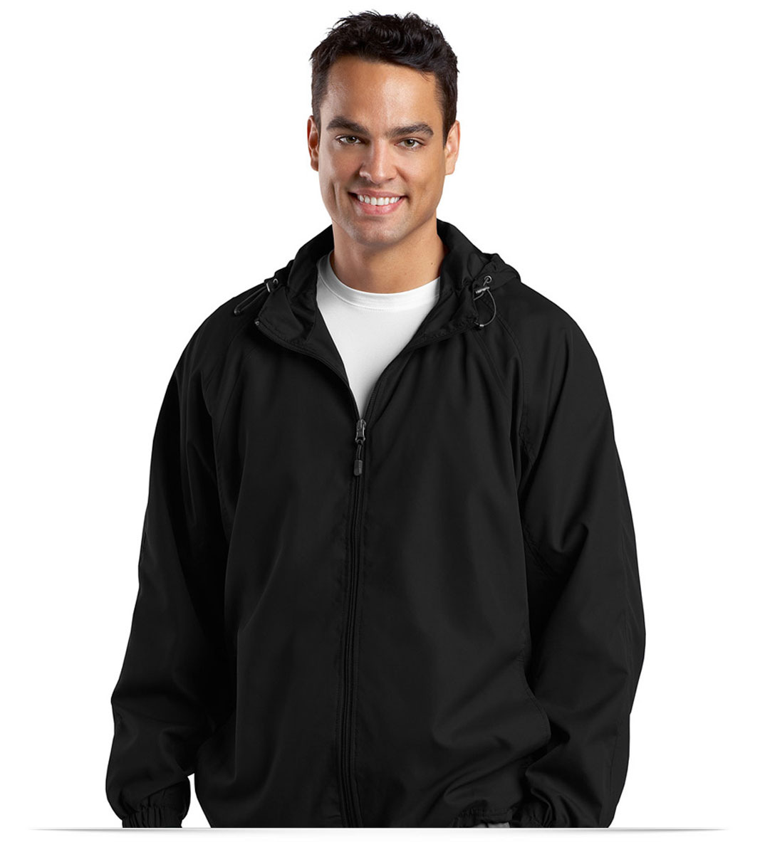 Custom Logo on Hooded Jacket Raglan Custom Logo on Hooded Jacket Raglan