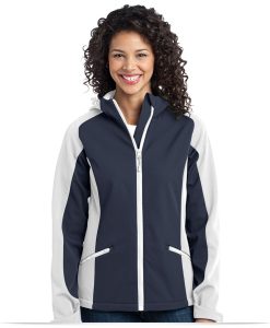 Embroidered Ladies Gradient Hooded Soft Shell Jacket