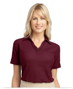 Embroidered Ladies Easy Care Tipped Polo