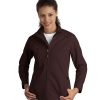 Embroidered Ladies Textured Soft Shell Jacket
