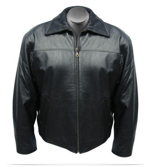 Custom Embroidered Logo Leather Jacket