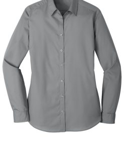 Alternative view of Ladies Long Sleeve Value Poplin Shirt