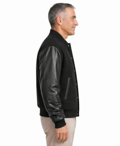 Alternative view of Letterman Jacket Leather and Wool