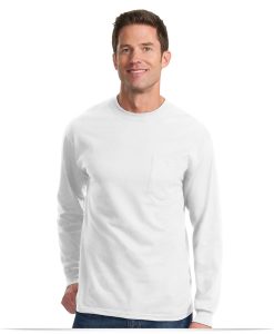 Custom Logo 100% Cotton Sleeve T-Shirt with Pocket