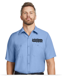Custom Embroidered Logo Red Kap Work Shirts for Men