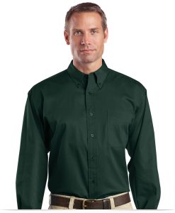 Men's Long Sleeve Twill Shirt With Embroidered Logo
