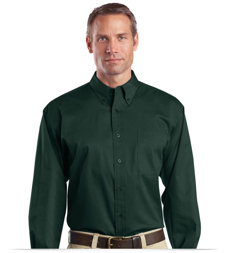 Men’s Long Sleeve Twill Shirt with Custom Embroidered Logo Tall Long Sleeve T Shirts Mens