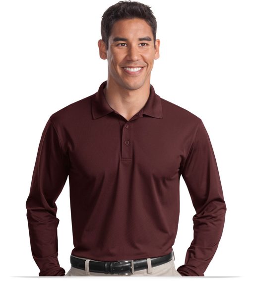 Personalized Long Sleeve Dri-Wick Polo Shirt