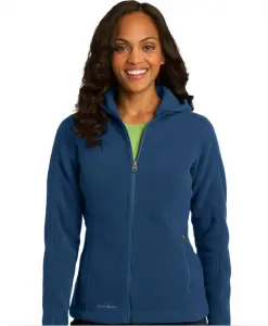 Custom Logo Eddie Bauer Ladies Hooded Full-Zip Fleece Jacket