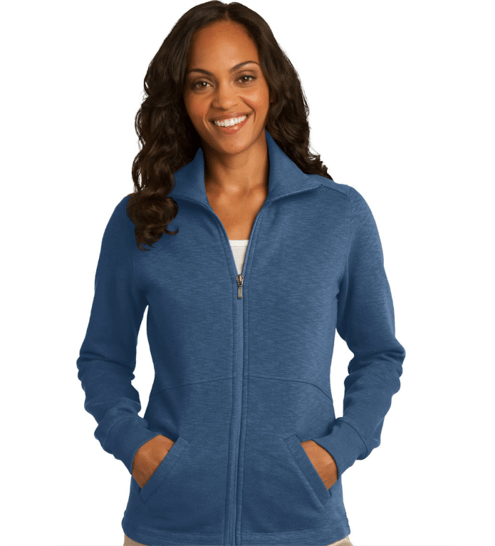 Ladies Slub Fleece Full-Zip Jacket With Custom Embroidered Logo