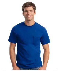 Custom Embroidered Gildan 50/50 Poly Pocket T-Shirt