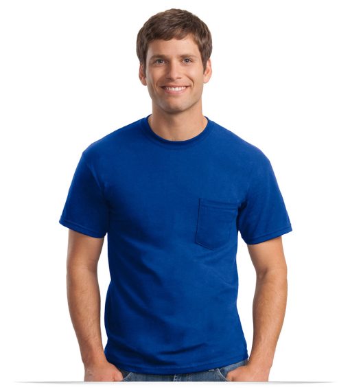 Custom Embroidered Gildan 50/50 Poly Pocket T-Shirt