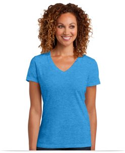 Embroidered District Made Ladies Perfect Blend V-Neck Tee
