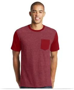 Personalized District Men’s Tee Contrast Sleeves & Pocket