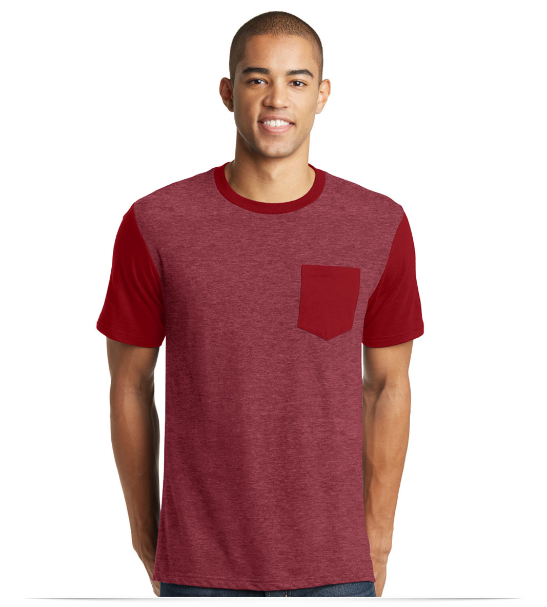Personalized District Men’s Tee Contrast Sleeves & Pocket Personalized District Men’s Tee Contrast Sleeves & Pocket