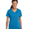 Customize Sport-Tek Ladies RacerMesh V-Neck Tee