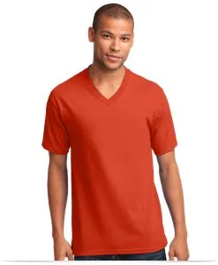 Customize Port and Company 5.4-oz 100% Cotton V-Neck Tee