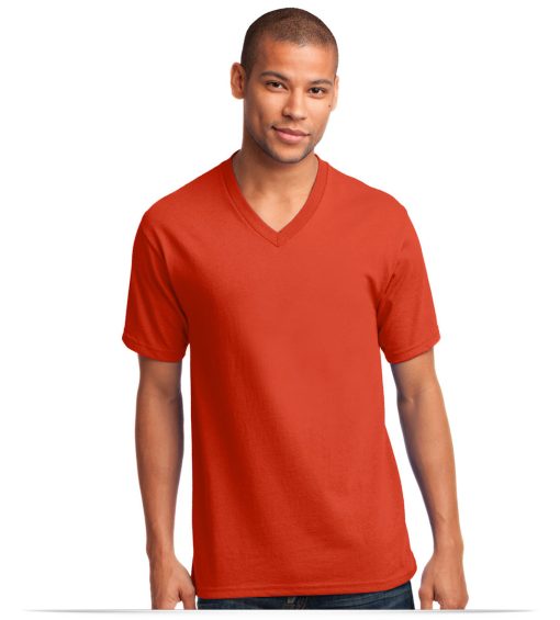 Customize Port and Company 5.4-oz 100% Cotton V-Neck Tee