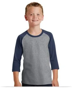 Customize Port and Company Youth 3/4-Sleeve Raglan Tee