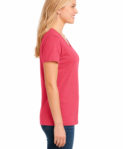 Alternative view of Port and Company Ladies 100% Cotton V-Neck Tee