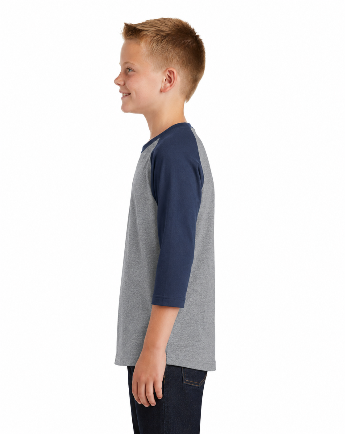 Port and Company Youth 3/4-Sleeve Raglan Tee - Image 3