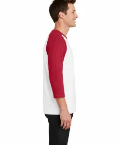 Alternative view of Port and Company 50/50 3/4-Sleeve Raglan Tee