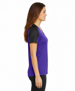 Alternative view of Sport-Tek Ladies Sleeve-Blocked V-Neck Tee