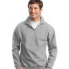 Custom Logo on Jerzees-14 Zip Sweatshirt Cadet Collar