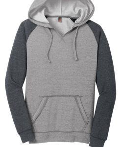 Alternative view of Custom Logo District Lightweight Fleece Raglan Hoodie