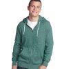 Customize Distric Young Mens Marled Full-Zip Hoodie