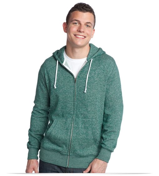 Customize Distric Young Mens Marled Full-Zip Hoodie