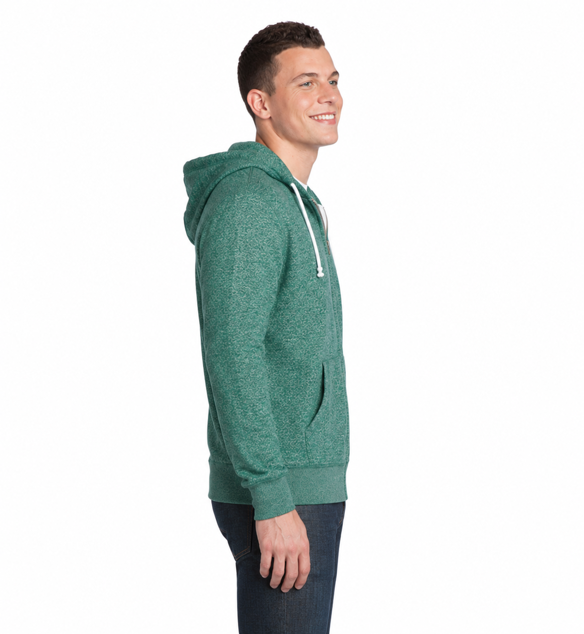 Distric Young Mens Marled Full-Zip Hoodie - Image 3