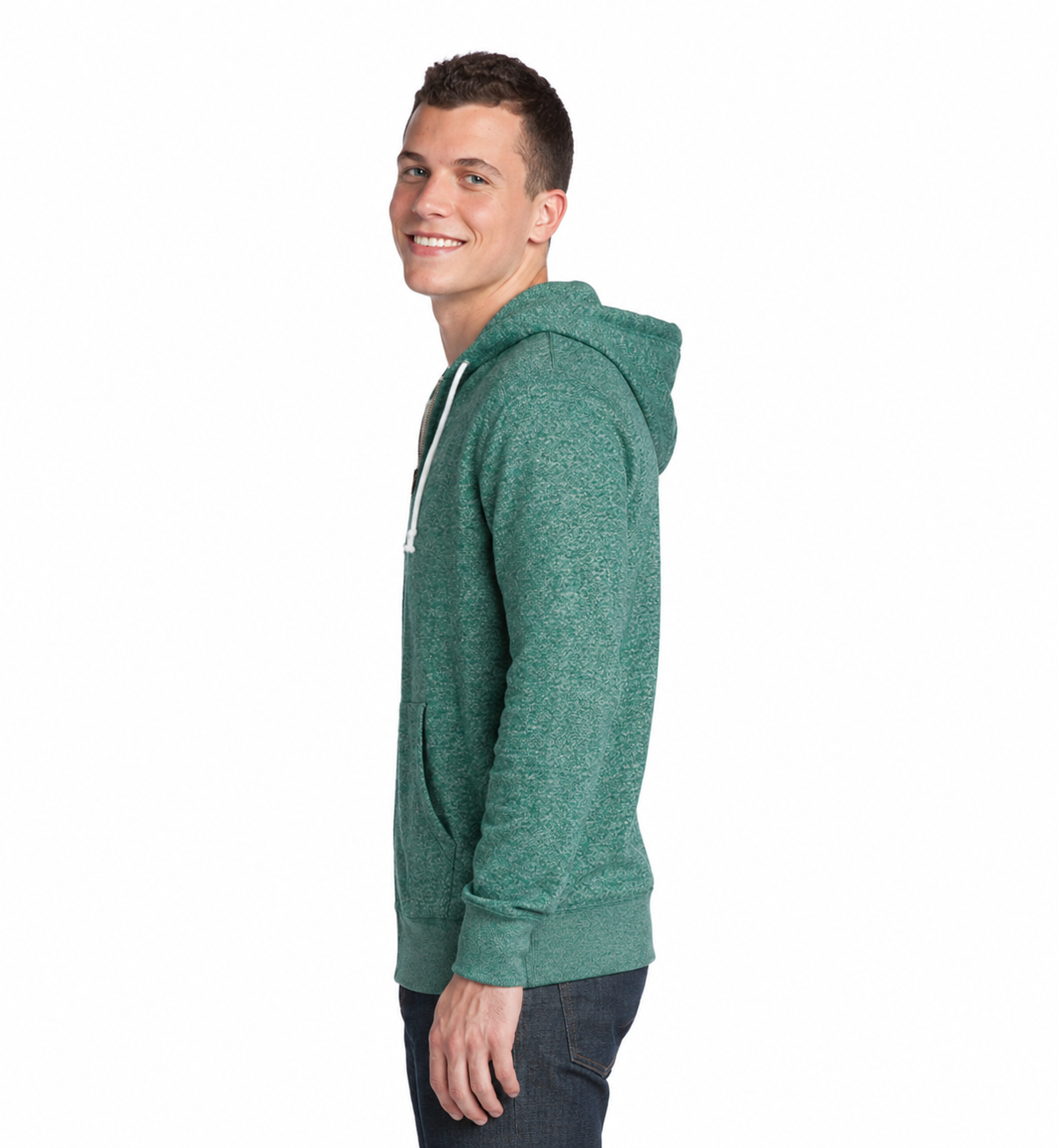 Distric Young Mens Marled Full-Zip Hoodie - Image 4