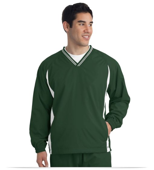 Custom Sport-Tek Tipped V-Neck Raglan Wind Shirt