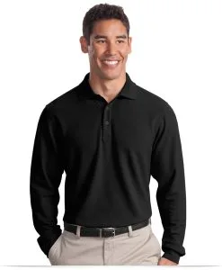 Personalized Port Authority Long Sleeve EZCotton Pique Polo