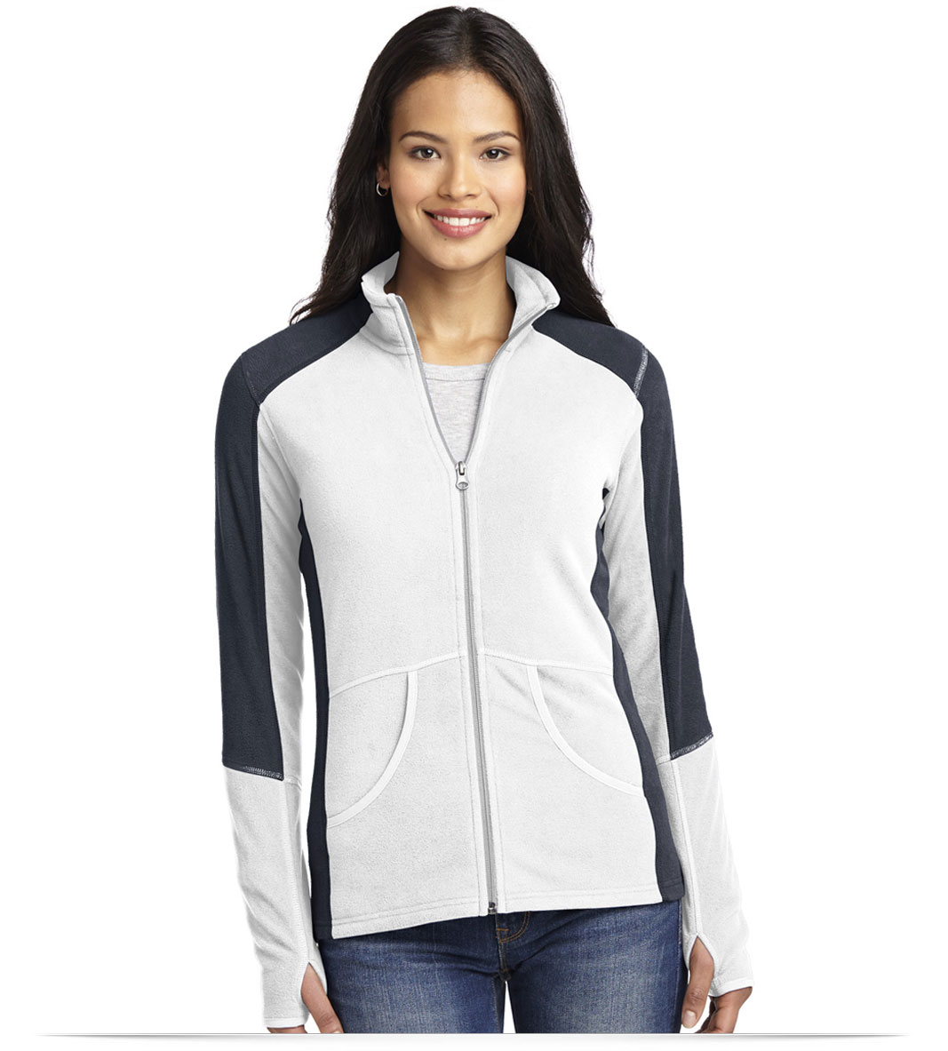 Customize Port Authority Ladies Colorblock Microfleece Jacket Customize Port Authority Ladies Colorblock Microfleece Jacket