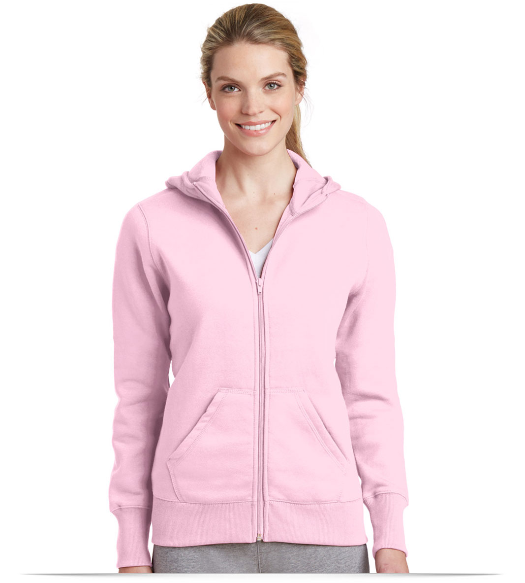 Embroidered Sport-Tek Ladies Full-Zip Hooded Fleece Jacket