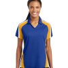 Custom Logo Sport Tek Ladies Tricolor Microp Sport Wick Polo